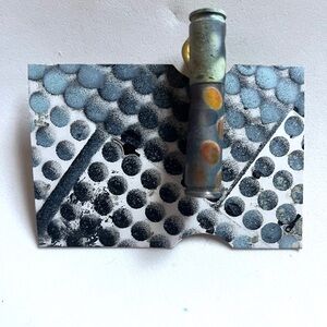 Artistic Polka Dot Brooch Clip- Multicolor- with Art Card.